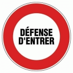 DISQUE D'INTERDICTION ROUGE - DIAMÈTRE 300 MM - INTERDIT ENTRER NOVAP