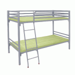 LIT SUPERPOSÉS MÉTAL ALBA 90X200CM SOMMIER AGGLO COLORIS RAL 9006 ALU - MANUTAN COLLECTIVITÉS