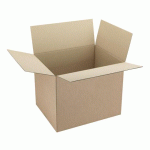 LOT DE 20 - CARTON CAISSE AMÉRICAINE KRAFT BRUN SIMPLE CANNELURE L 50 X L 40 X H 40 CM