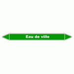 LOT DE 3 - MARQUEUR DE TUYAUTERIE - EAU DE VILLE - NFX 08-105 - VINYLE 355 X 37 MM