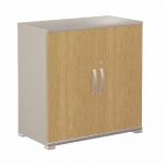 MEUBLE BAS ACTIVITY 2 AVEC PORTES - H. 73 X L. 80 X P. 45 CM - CORPS ALUMINIUM - COLORIS DES PORTES : POIRIER.