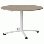 TABLE MALIBU Ø 120 T6 PC STRA ABS CHÊNE 1146/BLC 9016 - MANUTAN EXPERT
