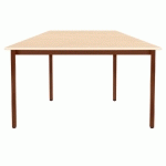 TABLE MODULAIRE DOMINO TRAPEZE - L. 120 X P. 60 CM - PLATEAU ERABLE - PIEDS BRUNS
