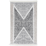 TAPIS NOIR ET GRIS 160X230 CM COTON