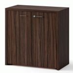 ARMOIRE BASSE XENNON PORTES BATTANTES H.86 X L.86 CM - NOIR ÉBÈNE