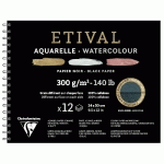 ETIVAL NOIR ALBUM SPIRALÉ 12F 24X30CM 300G DOUBLE GRAIN - LOT DE 5