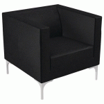 FAUTEUIL ARTE 1 PLACE PIÈTEMENT ALU ENDUIT PVC NOIR - QUADRIFOGLIO