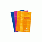 LOT DE 5 - BLOC PUPITRE AGRAFÉ EN-TÊTE A6 (10,5X14,8CM) 80 FEUILLES DÉTACHABLES PETITS CARREAUX COULEUR ALÉATOIRE - ASSORTIS