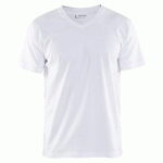 T-SHIRT COL V BLANC TAILLE M - BLAKLADER