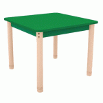 TABLE CLASSIK CARRÉE RÉGLABLE T0 À T3 - VERT/HÊTRE - MANUTAN COLLECTIVITÉS