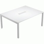 TABLE DE RÉUNION TRENDY - BLANC - PIEDS MÉTAL - ARTARREDI