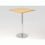 TABLE HAUTE DE RÉUNION CARRÉE-80X80CM-GRIS-CHROME - HAMMERBACHER