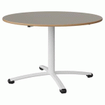 TABLE MALIBU Ø 120 T6 PC STRA ALAISÉ GRIS U727/BLC 9016
