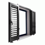 VOLET 2 BATTANTS ALUMINIUM EMALU - LAMES ARTICULÉES RÉGLABLES