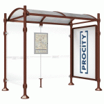 ABRI BUS PROVINCE 2.50 VITRINE 1 BARD LAT INOX ASPECT CORTEN - PROCITY