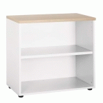 BIBLIOTHÈQUE BASSE HAUTEUR BUREAU EDEN DESSUS CHÊNE CLAIR CORPS BLANC