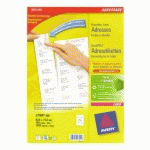 ETIQUETTE ADRESSE LASER 63,5 X 72 MM AVERY L7164-100 BLANCHE - BOÎTE DE 1200