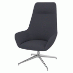FAUTEUIL CITY DOS HAUT APP-TÊTE PIED ALU TISSU ANTHRACITE - QUADRIFOGLIO