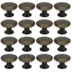 PETITES ECREVISSES - 16 PCS BOUTONS DE PLACARD VINTAGE 30MM POIGNÉES DE PORTE ROND POUR MEUBLE ARMOIRE CUISINE TIROIR AVEC VIS