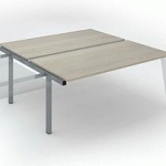 PÔLE DE 2 BUREAUX DROITS CHÊNE GRIS L 180 X P 166 CM, PIÉTEMENT MÉTAL ALUMINIUM - ARCH - ELÉMENT SUIVANT