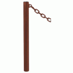 POTELET PROVINCE Ø76 MM CHAINES 1 ANNEAU INOX ASPECT CORTEN - PROCITY