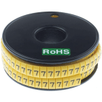 RS PRO - REPÈRE CÂBLE , Ø CÂBLE 3.5 7MM, TEXTE : 7, NOIR SUR JAUNE ( PRIX POUR BOBINE DE 500 )