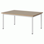 TABLE MALIBU 120X80 T2 4P STRA ALAISÉ CHÊNE 1146/BLC 9016