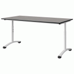 TABLE MALIBU 160X80 T3/T6 DL ST BÉTON F186/NOIR BLC 9016