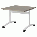 TABLE MALIBU 80X80 T3 DL STRA ABS GRIS U727/BLC 9016