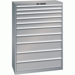 ARMOIRE GRIS PIGEON 1023X572X1450 AVEC 10 TIR. 75KG - LISTA