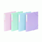 LOT DE 25 - CHEMISE À ÉLASTIQUE 3 RABATS - 12 X16 CM - RAINBOW PASTEL VIQUEL - COLORIS ASSORTIS