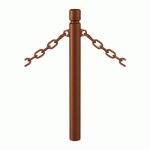 POTELET AGGLO Ø 76 MM CHAINES 2 ANNEAUX - ZINC ASPECT CORTEN - PROCITY