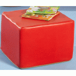 POUF CARRÉ BAMBINO HAUTEUR D’ASSISE 22 CM COLORIS ROUGE - MANUTAN COLLECTIVITÉS