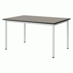 TABLE MALIBU 120X80 T4 4P STR ANTIB GRIS U727/NOIR BLC 9016