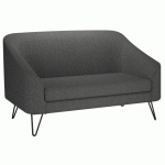 CANAPÉ EVAZION, 2 PLACES, PIEDS MÉTAL, TISSU GRIS