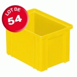 CARTON DE 54 CAISSES RANGEMENT JAUNES 3.6 LITRES