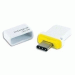 CLÉ USB3.0 JAUNE 128GO DUAL FUSION DOUBLE CONNECTIQUE TYPE-C INFD128GBFUSDUAL3.0-C