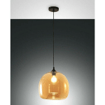 FABAS LUCE MAIA PLAFONNIERS SUSPENDUS DOME VERRE AMBRÉ, E27