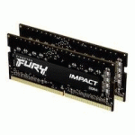 KINGSTON FURY IMPACT - DDR4 - KIT - 16 GO: 2 X 8 GO - SO DIMM 260 BROCHES - 2666 MHZ / PC4-21300 - MÉMOIRE SANS TAMPON