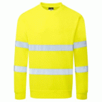 LOT DE 2 - PORTWEST ES303 ES1 ESSENTIAL SWEATSHIRT HAUTE VISIBILITÉ JAUNE - TAILLE L