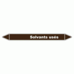 LOT DE 3 - MARQUEUR - TUYAUTERIE SOLVANTS USÉS - VINYLE LAMINÉ - NFX 08-105 150 X 12 MM