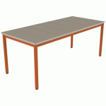 TABLE CARÉLIE 180X80 T5 STRAT POLY. ÉRABLE GOT. BEIGE/PAPAYE - MOBIDECOR