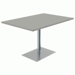TABLE MENORCA 120X80 T6 STR ALAISÉ GRIS PERLE GRIS/CHROMÉ - MOBIDECOR