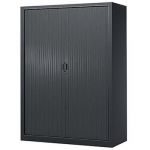 ARMOIRE MÉTAL CONFORT - A RIDEAUX - H. 160 X L. 120  CM - CORPS ANTHRACITE - RIDEAUX ANTHRACITE