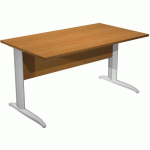 BUREAU DROIT PIEDS L EN MÉTAL FAST - 140 CM - AULNE - ALU