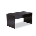 BUREAU DROIT PRONTO TENDANCE - L. 140 X P. 80 CM - PLATEAU NOIR - PIEDS PLEINS ALUMINIUM