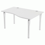 BUREAU NOGA VAGUE DROITE 140 X 100 CM BLANC BLANC