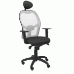 CHAISE JORQUERA EN MAILLE GRISE AVEC APPUI-TÊTE FIXE ET ASSISE BALI - NEGRO