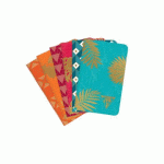 LOT DE 12 - CARNET PIQÛRE TEXTILE NEO DECO COLLECTION MI-SAISON 7,5X12 CM 48 PAGES LIGNÉ MOTIFS ASSORTIS PAPIER IVOIRE - ASSORTIS