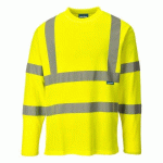 LOT DE 2 - PORTWEST S278 T-SHIRT HI-VIS MANCHES LONGUES JAUNE - TAILLE L